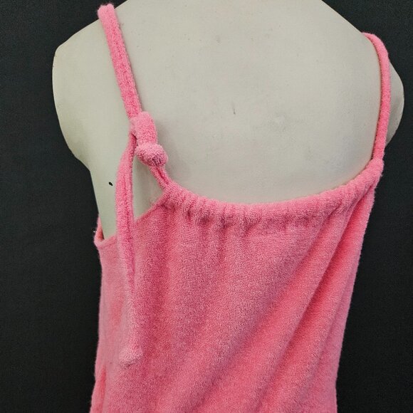 70s Pink Floral Terry Cloth Beach Dress - Picture 12 of 13